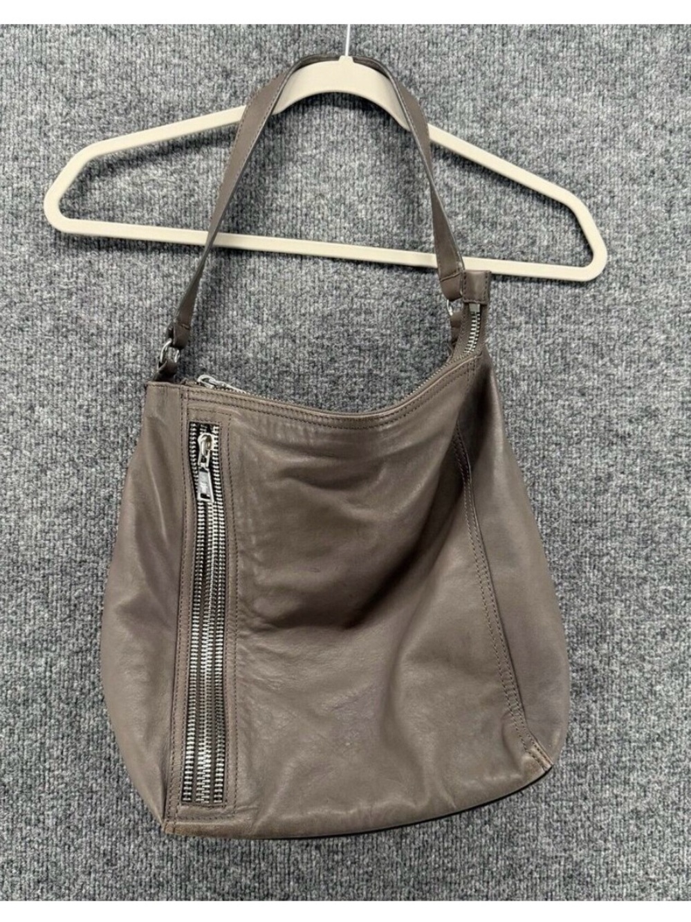 FRYE Soft Leather Bag Lena Gray Hobo Shoulder Handbag Tote Purse Boho Western